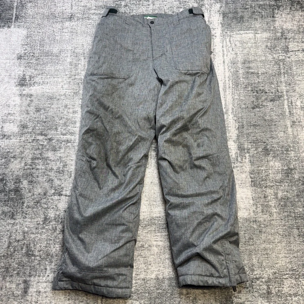 LL Bean Snow Pants‎ Kids Youth 14 Gray Insulated Adjustable Waist Ski Snowboard
